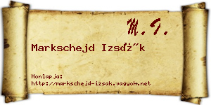 Markschejd Izsák névjegykártya